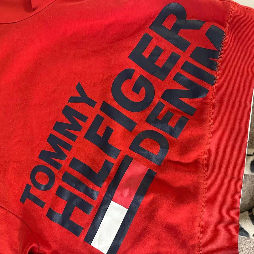 Vintage Tommy Hilfiger Denim Red/Navy Crewneck Sweatshirt- S - Picture 3 of 9